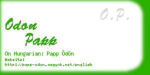 odon papp business card