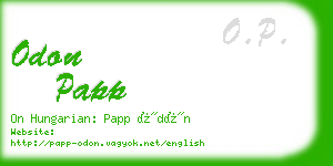 odon papp business card
